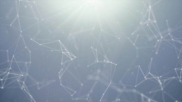 Looped futuristic technology molecular abstract plexus network