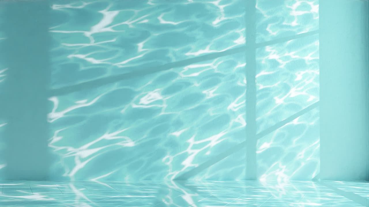 파란색의 평온: 수영장 표면의 빛 패턴