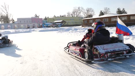 winter go-karting on snow