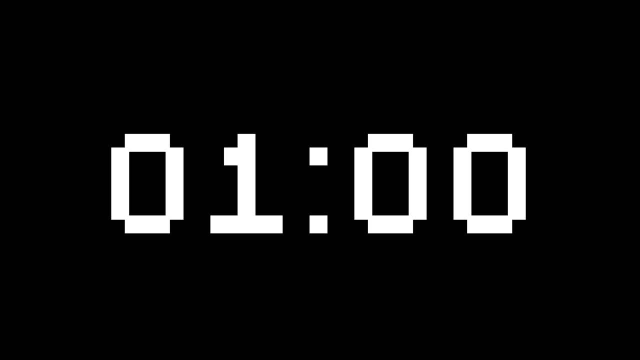 One Minute Countdown On Hydrofilia Typography In Black And White