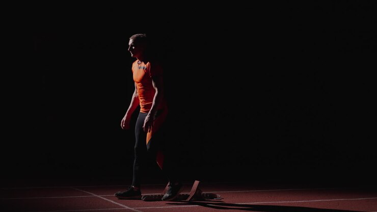 Sprinter at the Starting Blocks