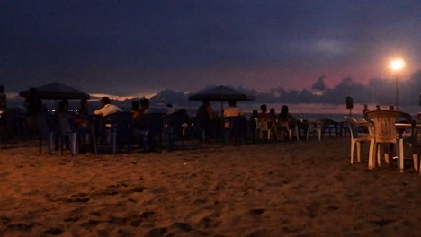 visitor activities at double six beach in the late afternoon, bali, november 25, 2020