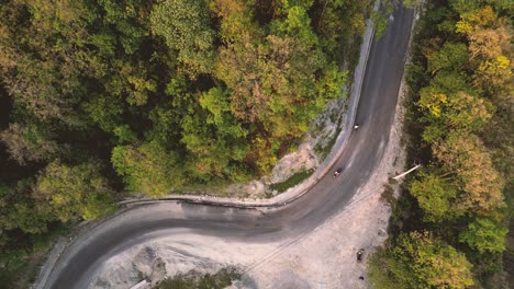 top view of a road in the countryside of pokhara, nepal