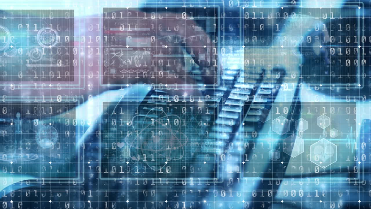 Animation of data processing over men using computer