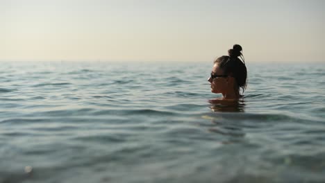 woman swimming in the sea
