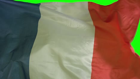 Close up of France flag blowing by wind