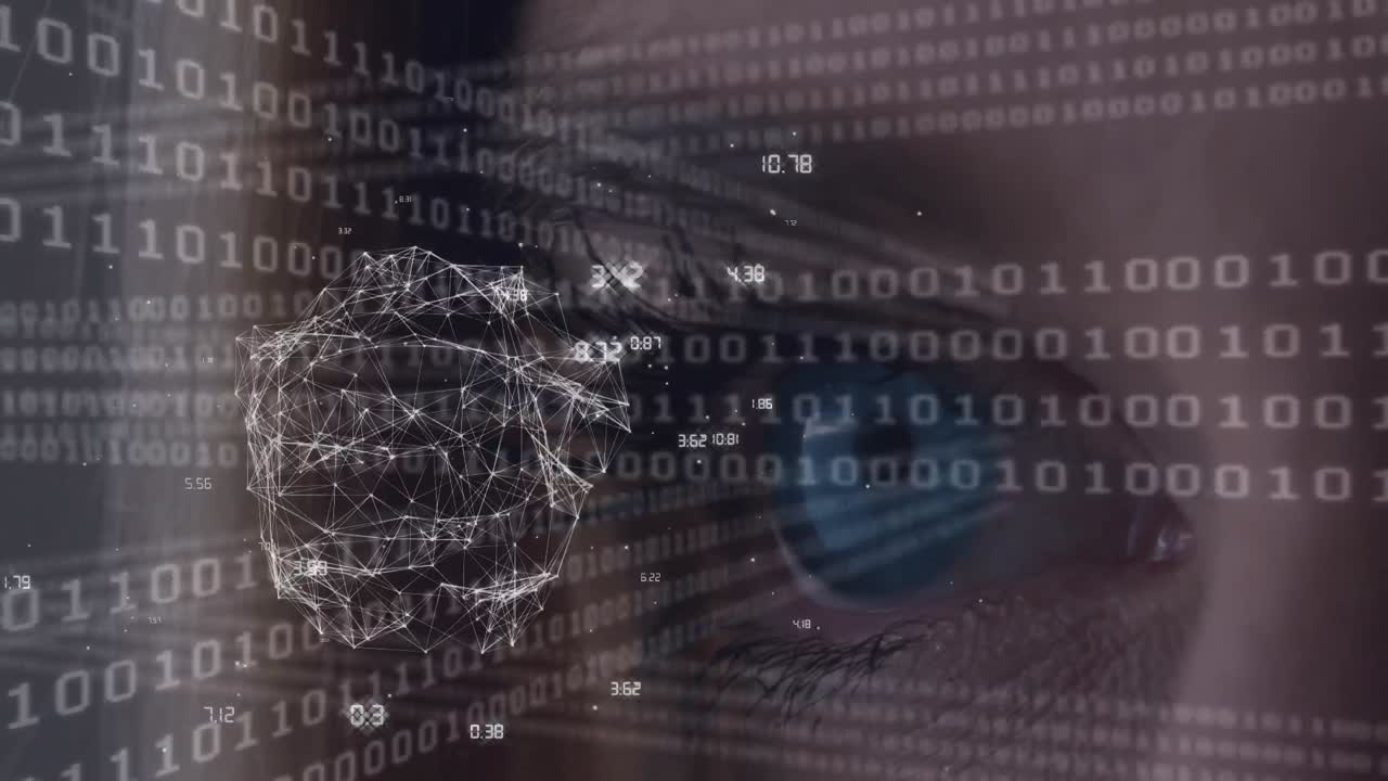 animación del procesamiento de datos sobre el ojo