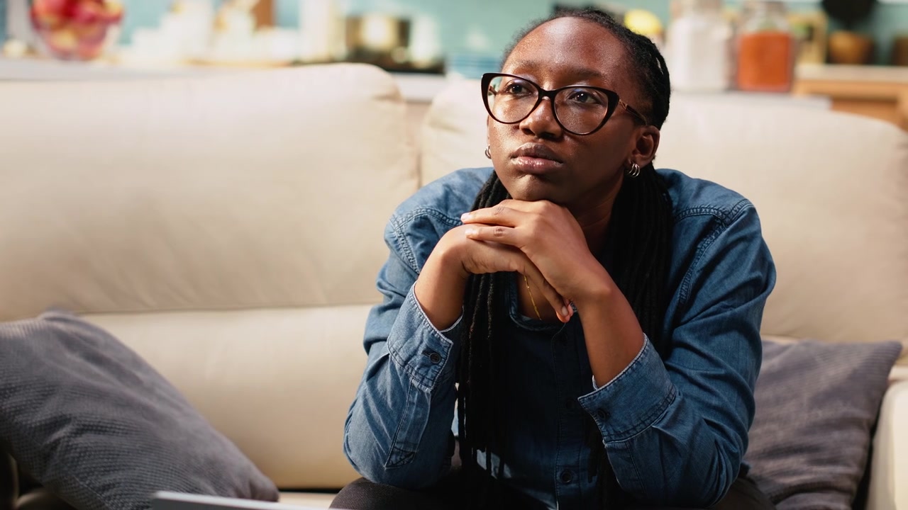 Bored woman with low energy being zoned out and discouraged