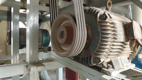 Spinning-Belt-Drive-Electric-Motor-Generators-At-Flour-Mill-Factory-In-Pakistan