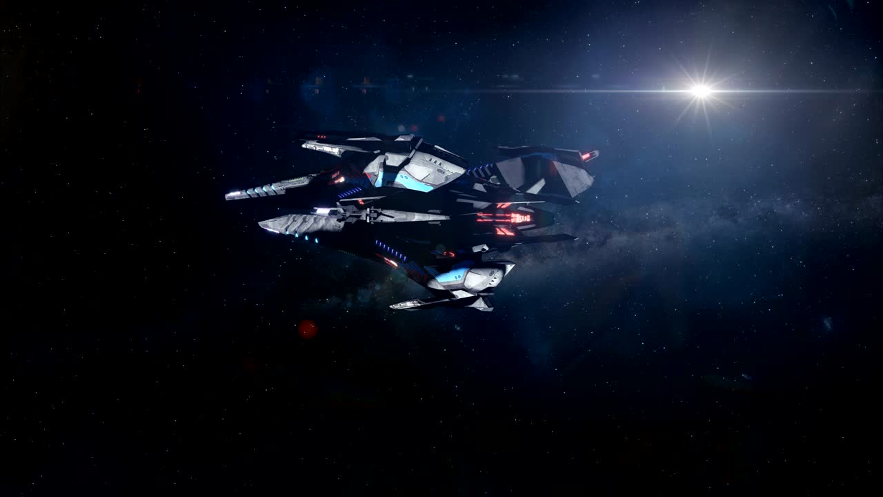 Alien Spaceship Establishing Shot Rear