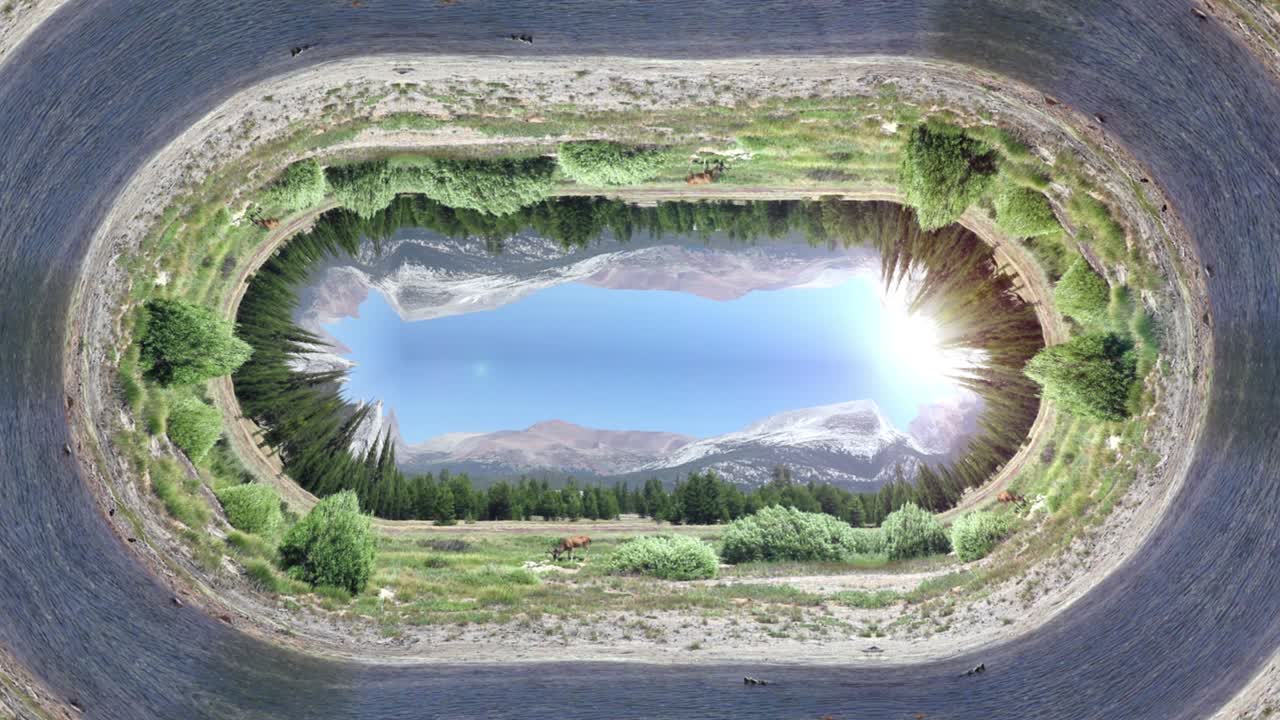 산악 풍경의 전망 구부림