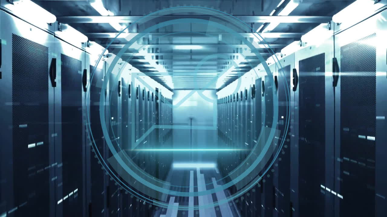 Animation of cyber security data processing over computer servers