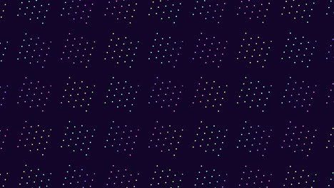 puntos dinámicos patrón colorido en fondo oscuro