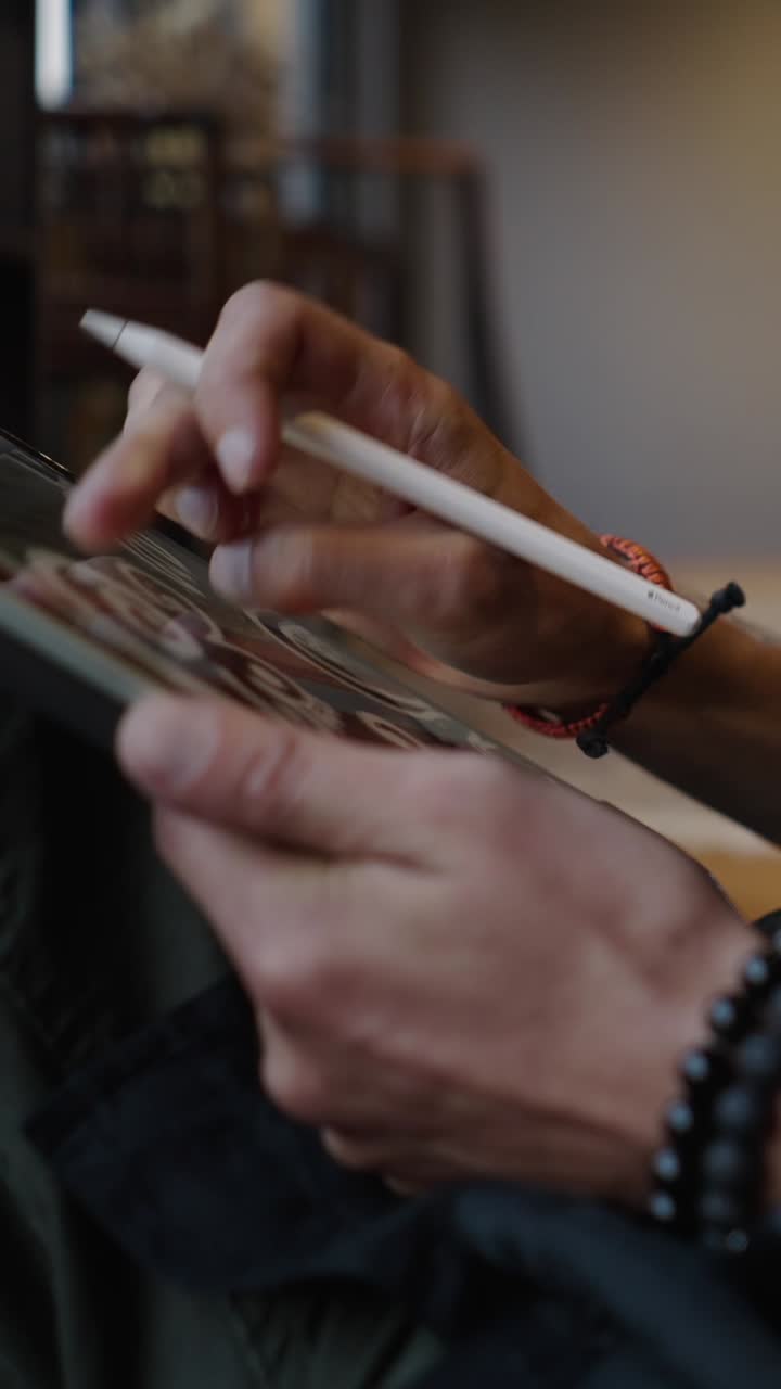 Creating digital art on a tablet with an Apple Pencil