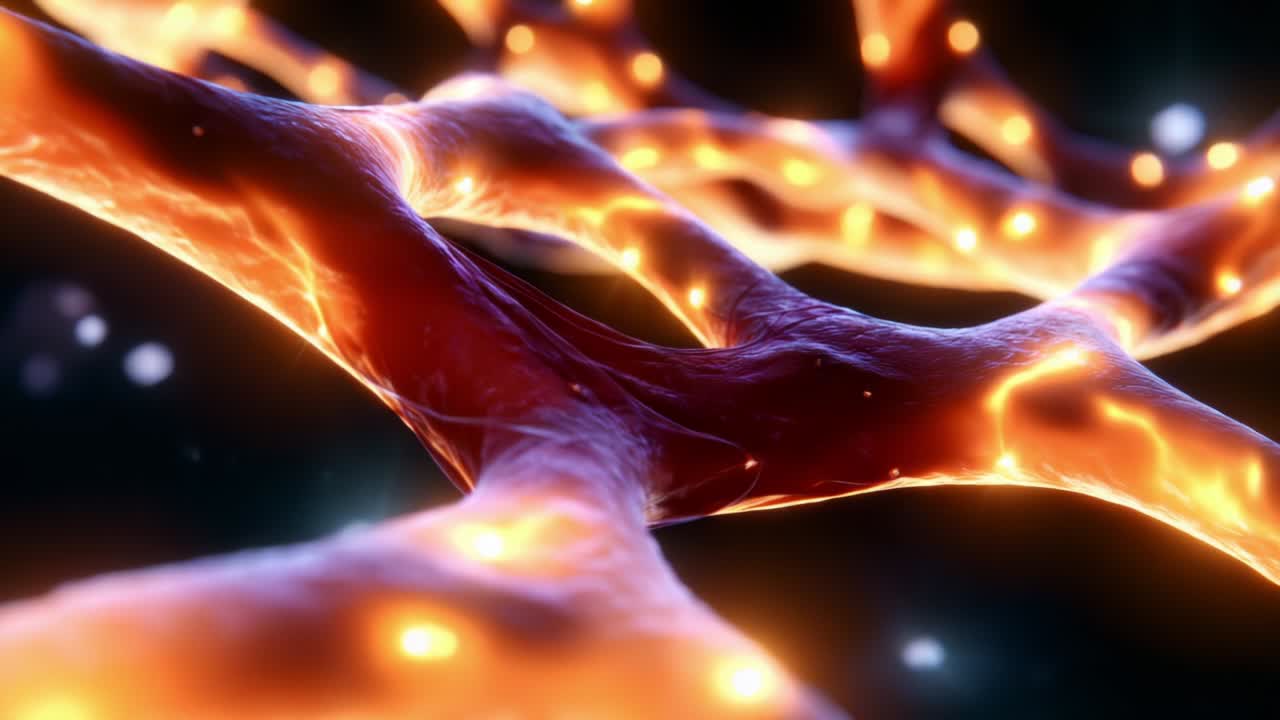 An intricate network of glowing neural connections depicted in a stunning visual representation, exploring the beauty and complexity of neurobiology through vibrant colors and detailed textures