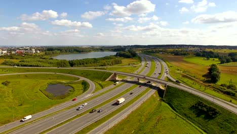 aerial: gdansk circuit road, poland