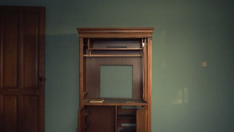 a beautiful closet standing alone in a big room