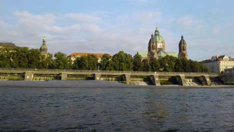 Fixed-Shot-of-Isar-River-with-St