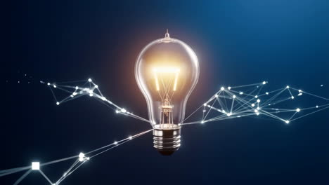 light bulb connection network concept