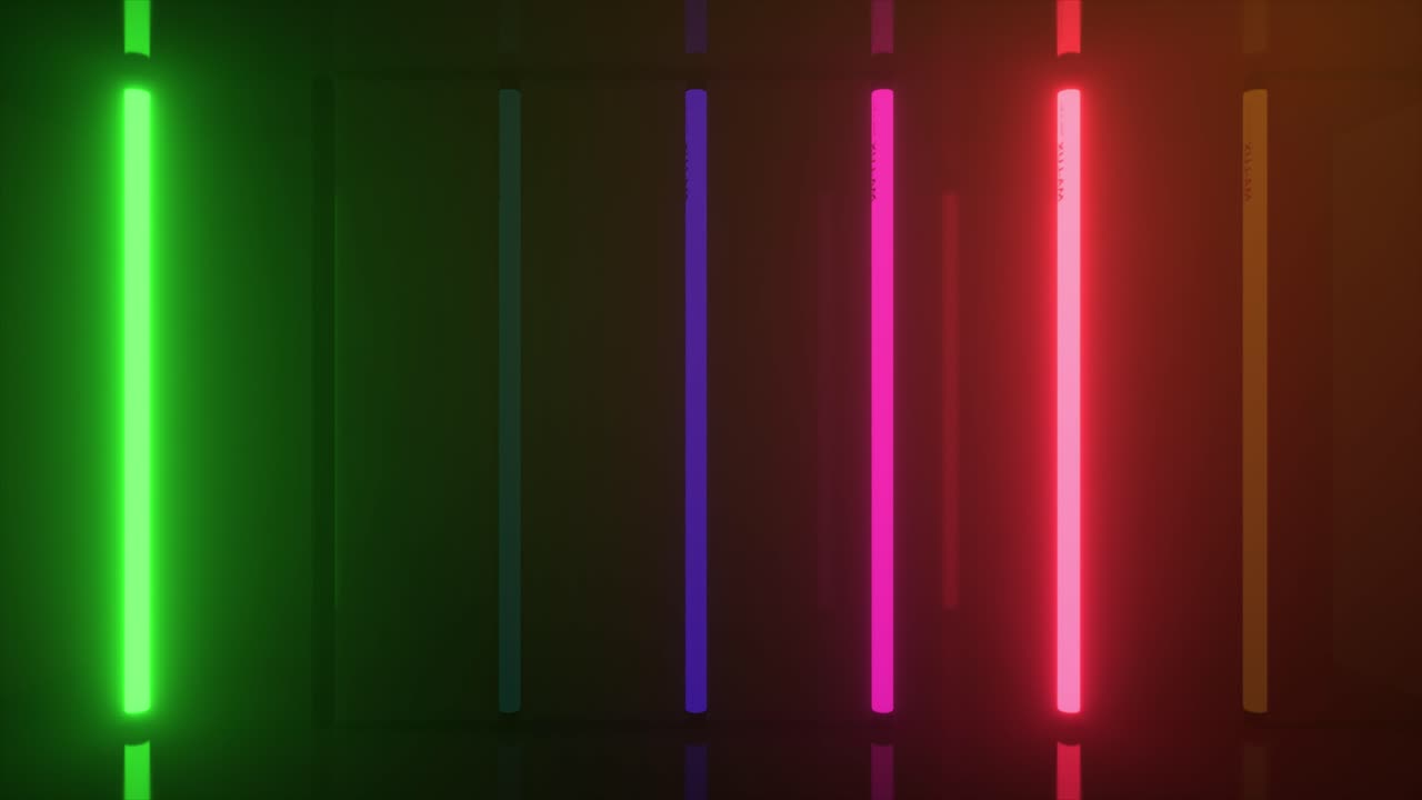 tubos de neón coloridos sobre un fondo oscuro