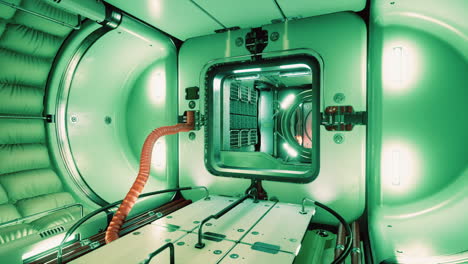 interior of futuristic internation space station