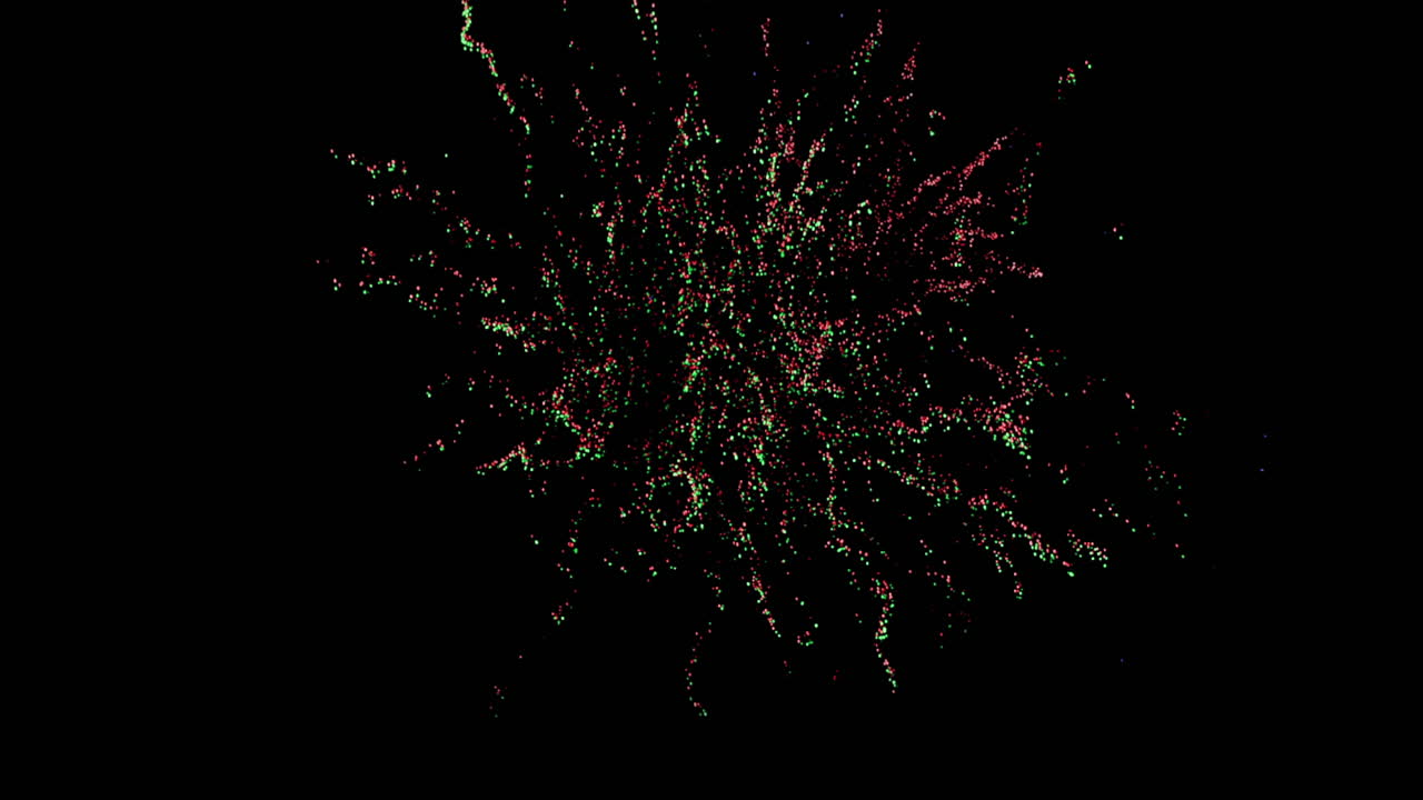 Green and red fireworks 4k