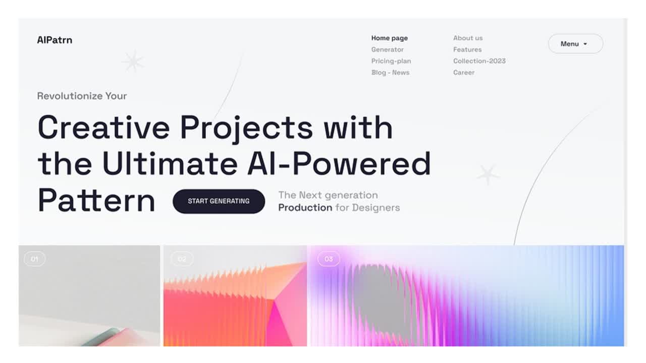 Website Design Showcasing AI, Renewable Energy, and Real Estate Concepts