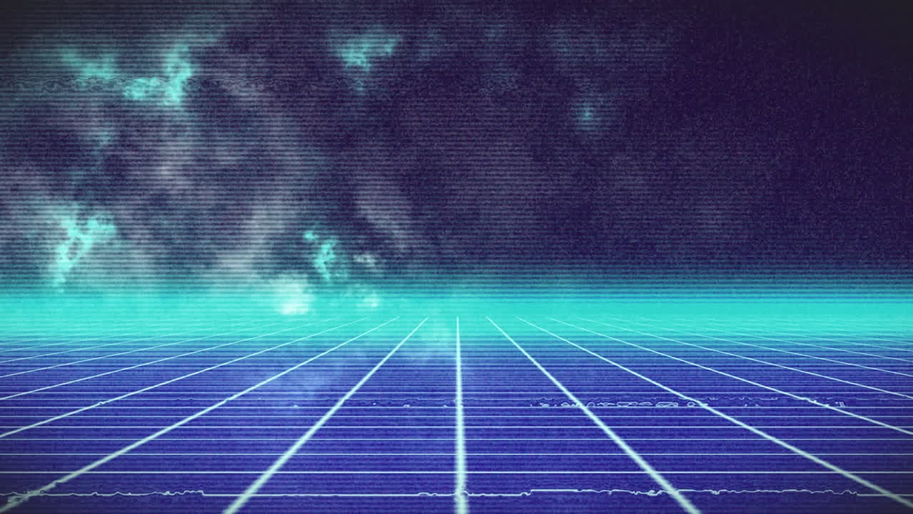 Animation of interference over light trails on black background
