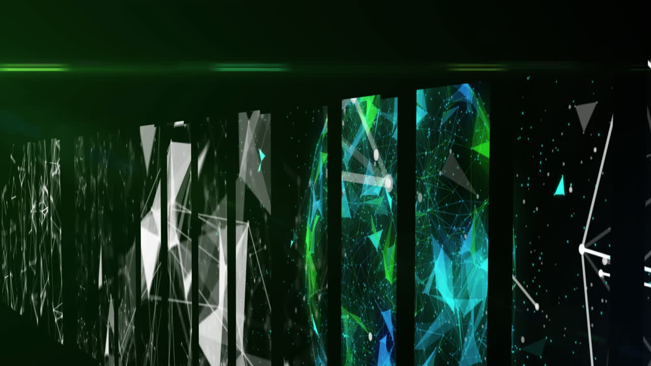 animación de formas sobre fondo verde