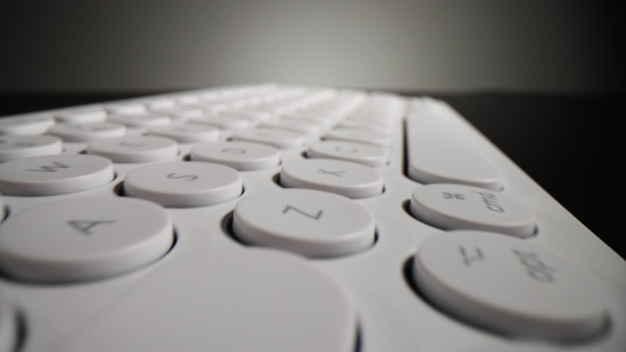 White Keyboard Keys Close-up