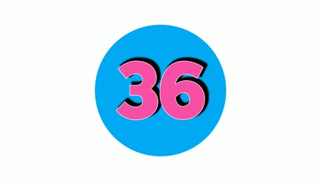 number 36 thirty six sign symbol animation motion graphics on white background,4k cartoon video number for video elements