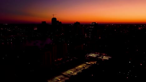 4k aerial video of orange sunset over waterfront downtown st petersburg, florida