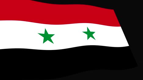 syria flag slow waving in perspective, animation 4k footage