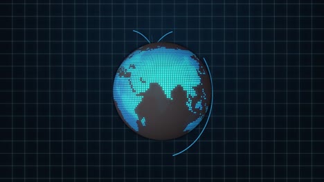 digital earth globe with grid lines