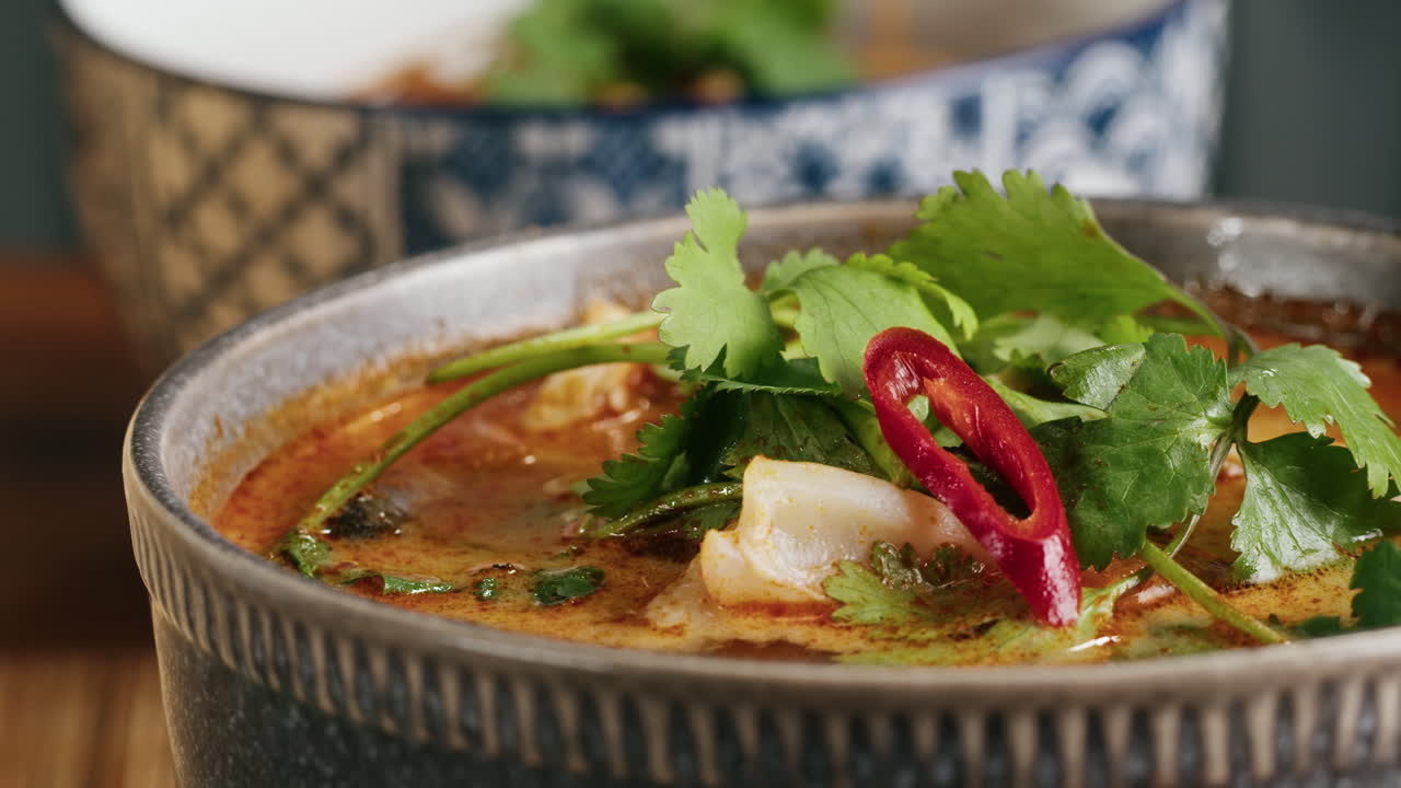 Close-up of Tom Yum Soup