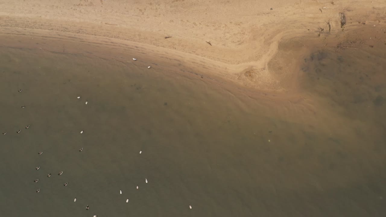 추운 겨울 아침에 calvert vaux park 옆에 있는 코니 아일랜드 개울의 공중 전망