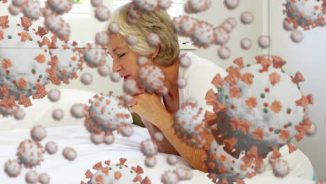 Covid-19-cells-moving-against-senior-woman-praying