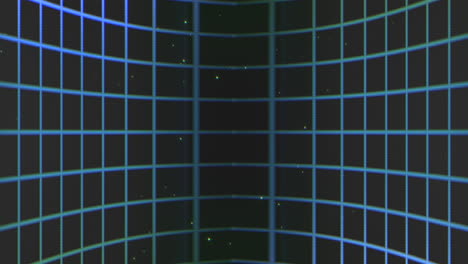 neon blue grid pattern with stars in dark galaxy in 80s style