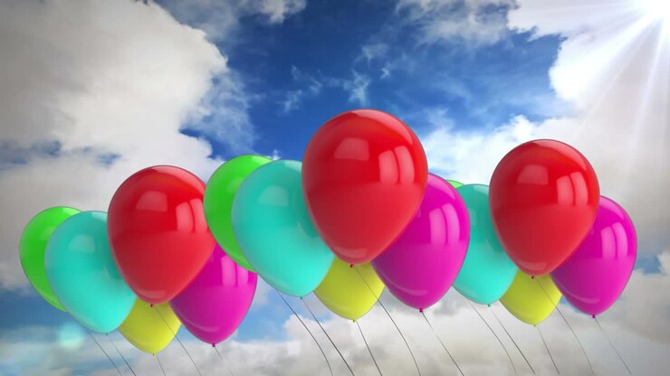 Balloons on blue sky