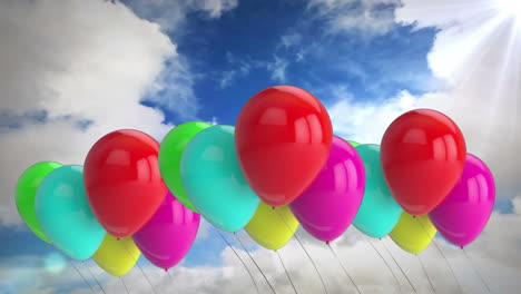 globos en el cielo azul