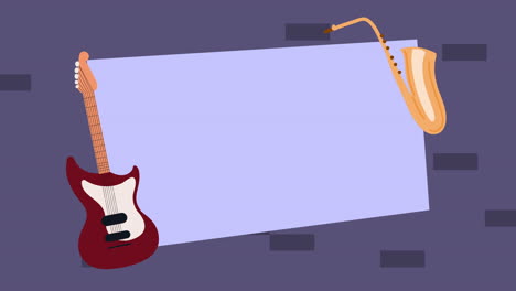 guitar and saxophone image with blank space