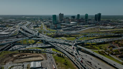 complex multilane highway intersection