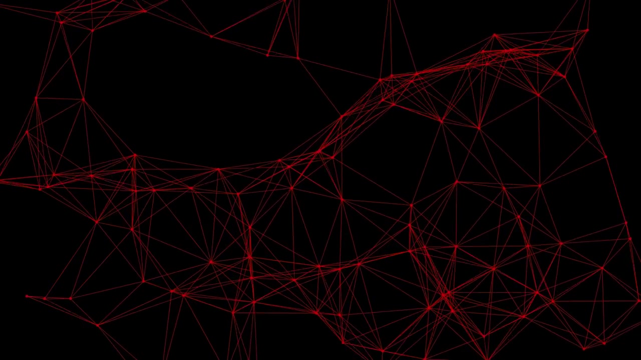 Abstract Red Network Connection Lines on Black Background