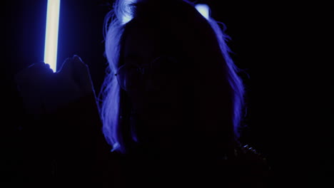 neon portrait of a woman
