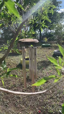 Wind Chimes in a Garden