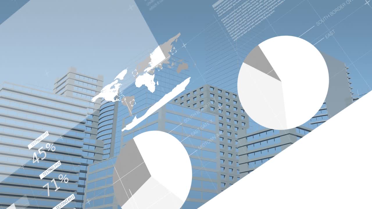 도시 풍경에 대한 데이터 처리와 함께 통계의 애니메이션