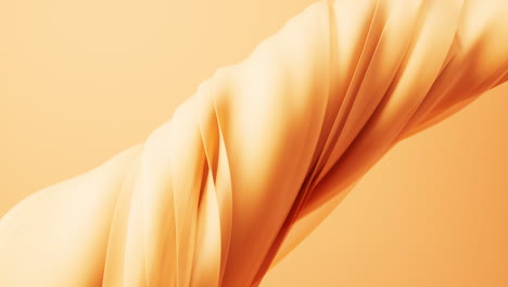 flowing twisted orange cloth background, 3d rendering.