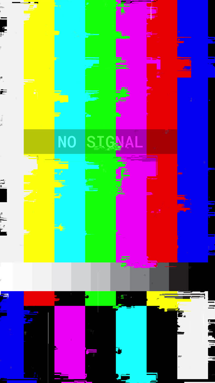 No Signal TV Screen with Glitch and Static Effects