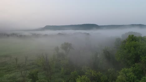 misty morning valley landscape