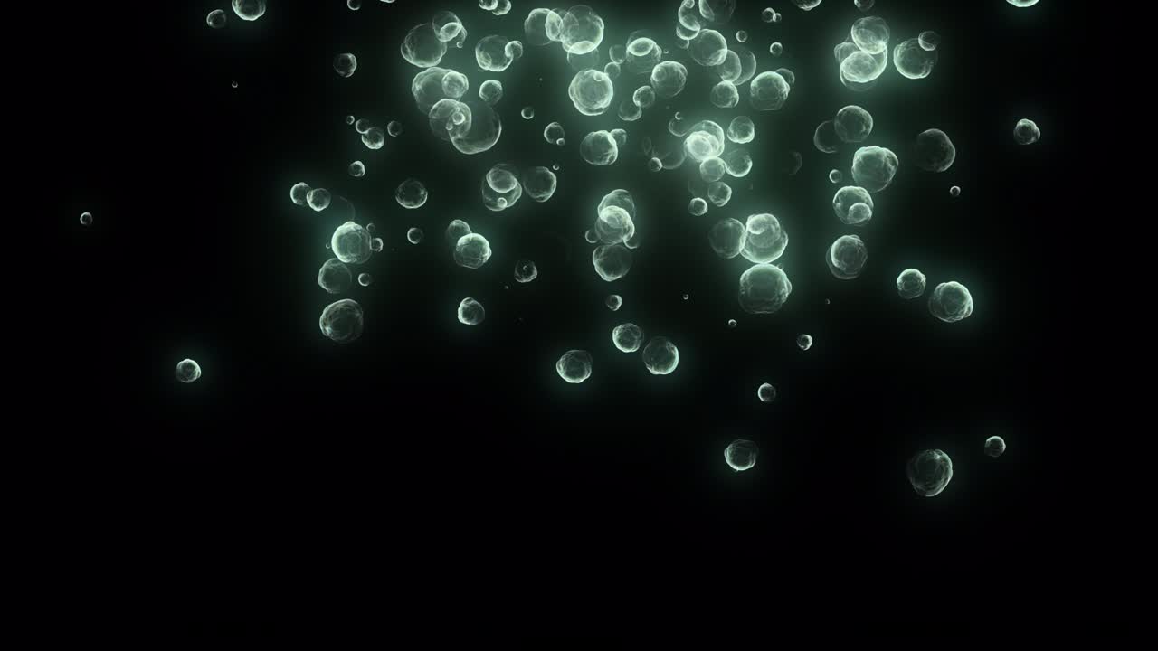 animación del círculo de partículas de burbujas azules